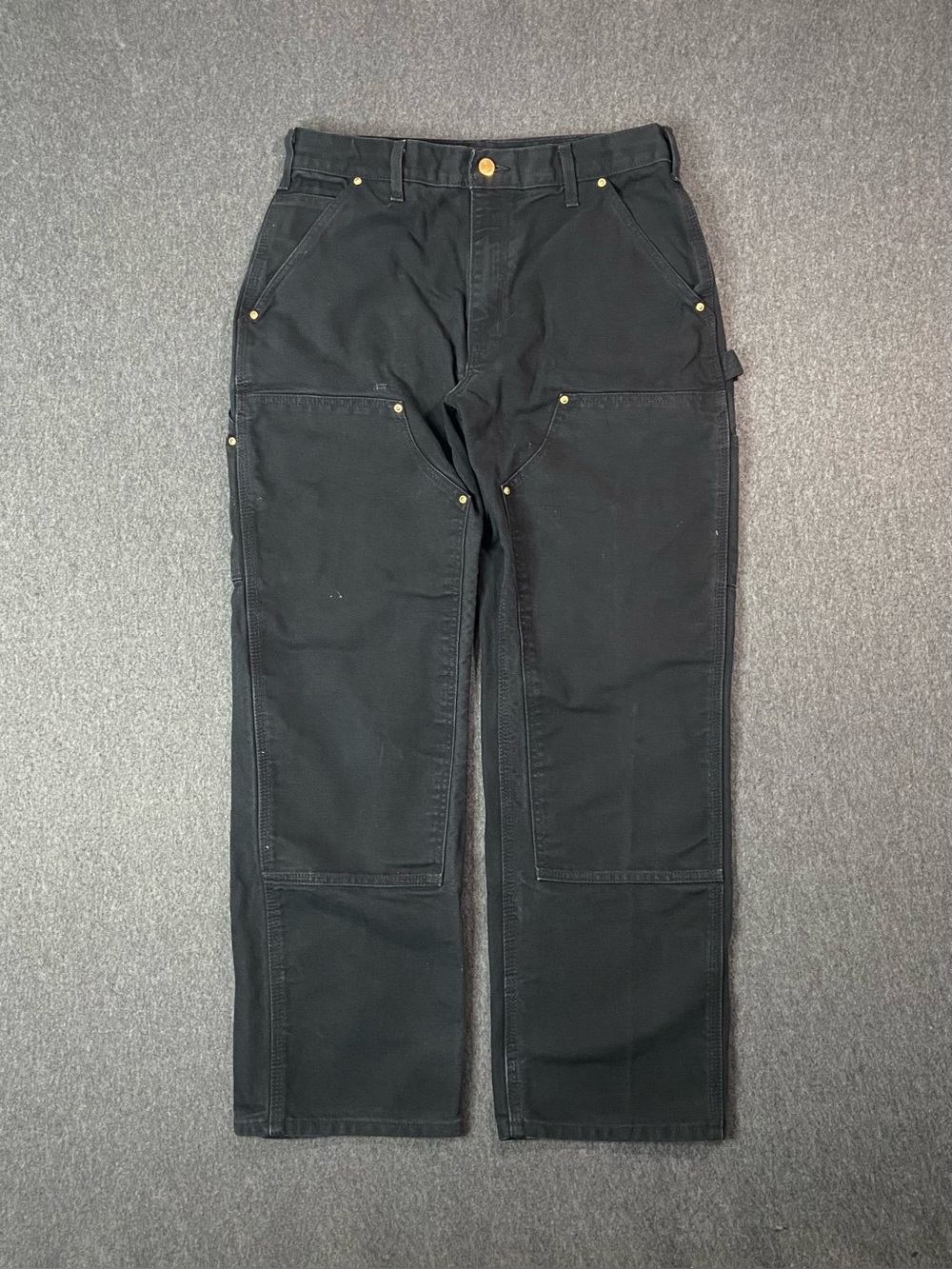 VTG Men’s Carhartt Black Double Knee Workwear 32x30 Grunge made in USA